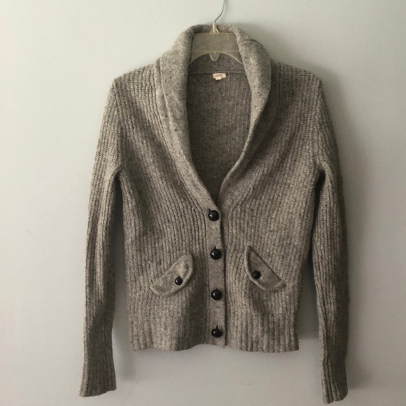 J. Crew Sweaters - J CREW gray lambs wool sweater cardigan